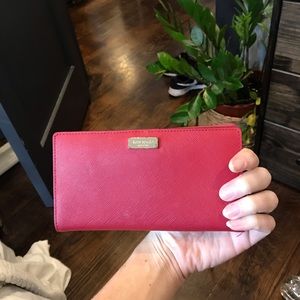 Kate Spade Stacy Laurel Way Red Leather Wallet